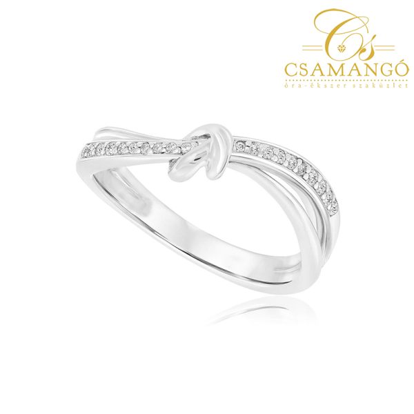 Arany eljegyzési gyűrű fehér S-0039 20 köves 14Kt